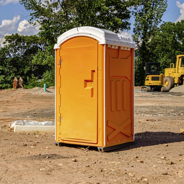 how often are the porta potties cleaned and serviced during a rental period in Baldwinville